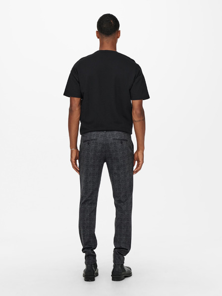 ONLY & SONS Temno sive kariraste hlače ONLY & SONS Mark