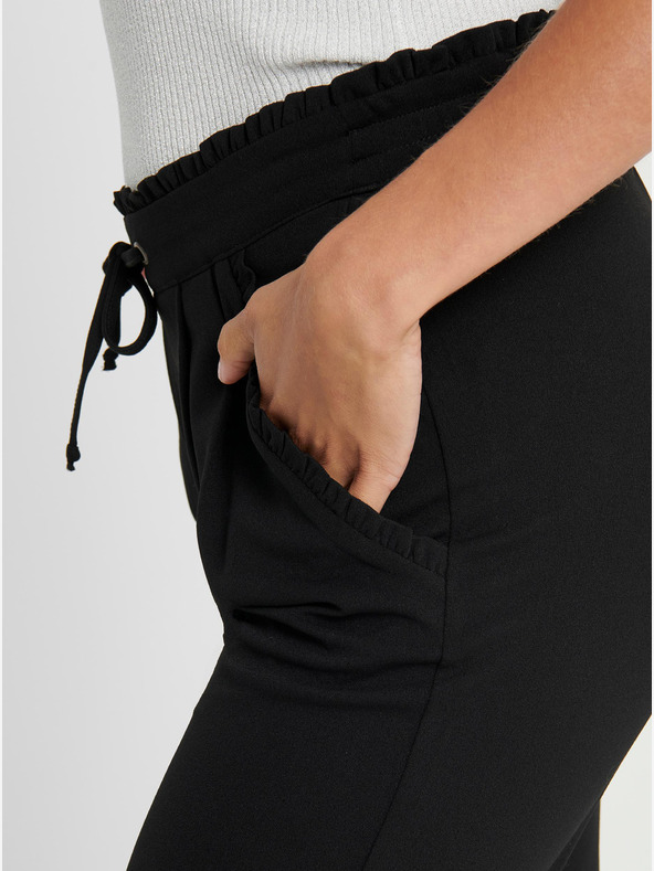 Jacqueline de Yong Črne oprijete hlače s kravato JDY Catia