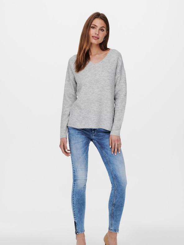 ONLY Svetlo siv pulover ONLY Camilla