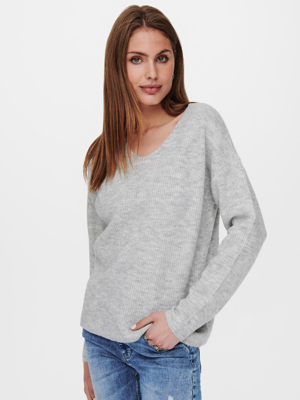 ONLY Svetlo siv pulover ONLY Camilla