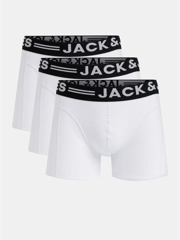 Jack & Jones Komplet treh belih moških boksaric Jack & Jones Sense
