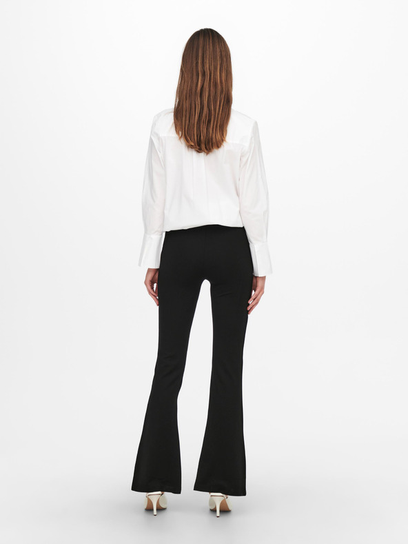 Jacqueline de Yong Črne ženske hlače razširjenega kroja JDY Pretty