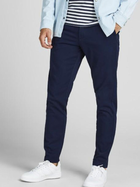 Jack & Jones Temno modre chino hlače Jack & Jones Marco