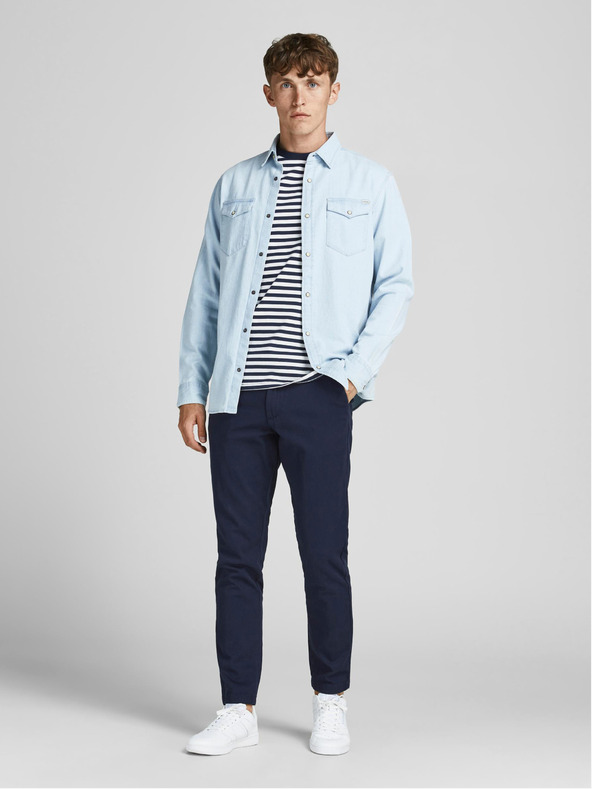 Jack & Jones Temno modre chino hlače Jack & Jones Marco