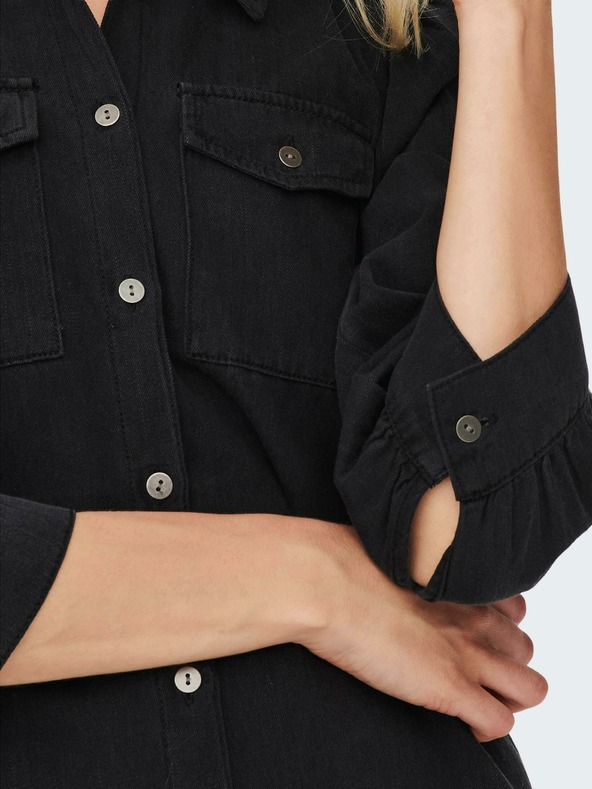 ONLY Črna srajčna obleka iz džinsa ONLY Felica