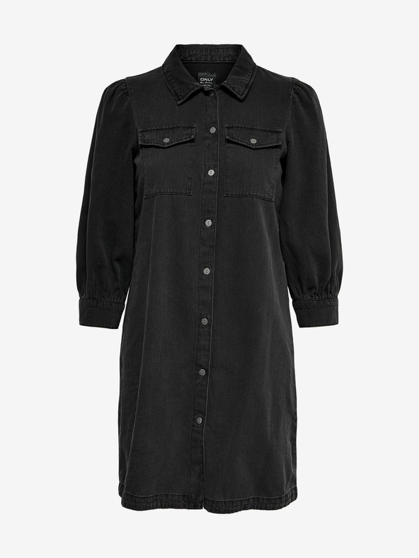 ONLY Črna srajčna obleka iz džinsa ONLY Felica