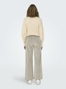 ONLY Bež ženske hlače iz manšestra s širokimi nogami ONLY Hope
