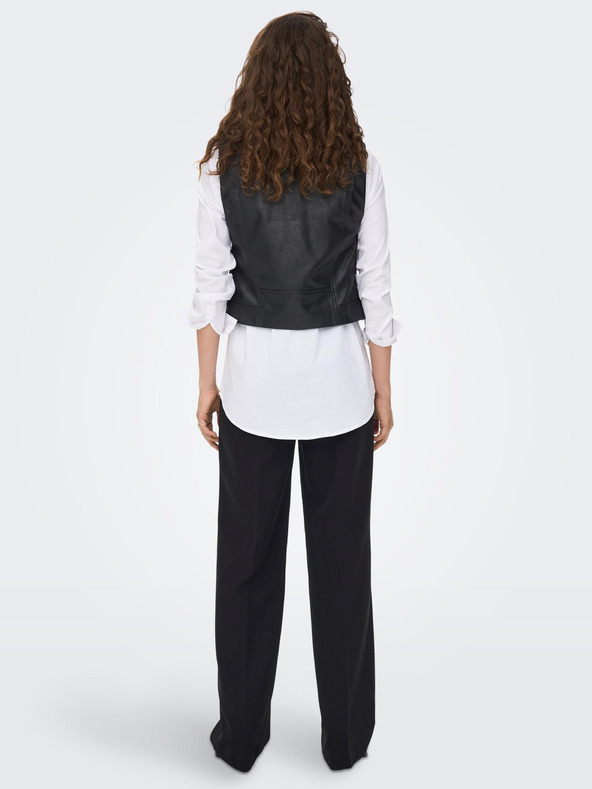 ONLY Črna ženska usnjena jopica ONLY Vera