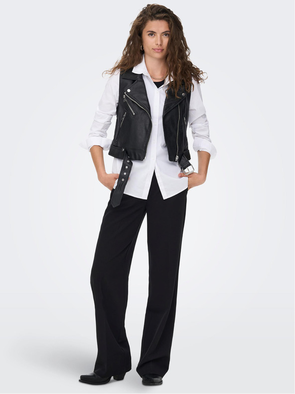 ONLY Črna ženska usnjena jopica ONLY Vera