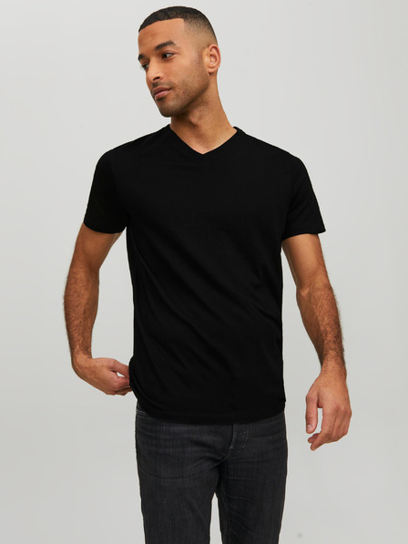 Jack & Jones Črna moška osnovna majica Jack & Jones