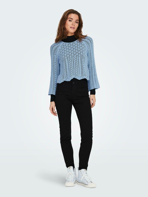 ONLY Modro obrezan ženski pulover ONLY Nola