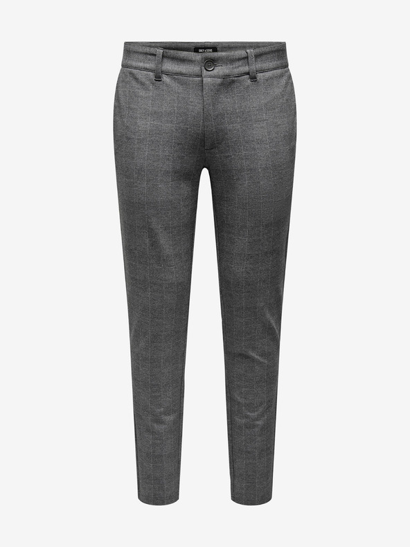 ONLY & SONS sive moške kariraste hlače ONLY & SONS Mark