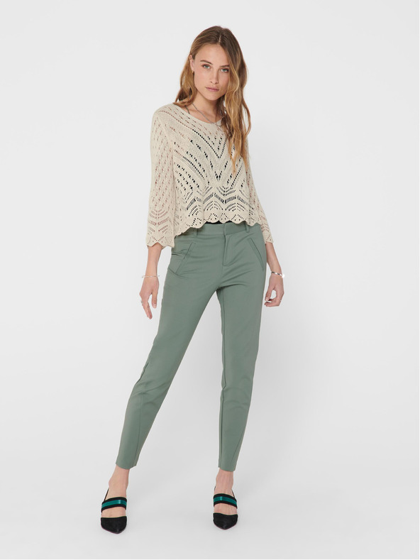 Jacqueline de Yong Krem vzorčast zgornji del s 3/4 rokavi puloverja JDY New