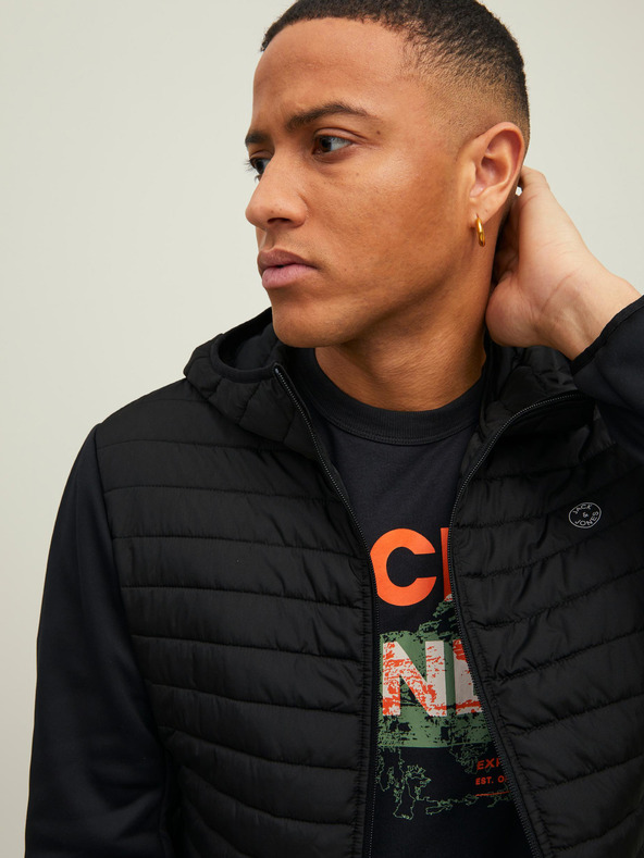 Jack & Jones Črna moška lahka prešita jakna Jack & Jones