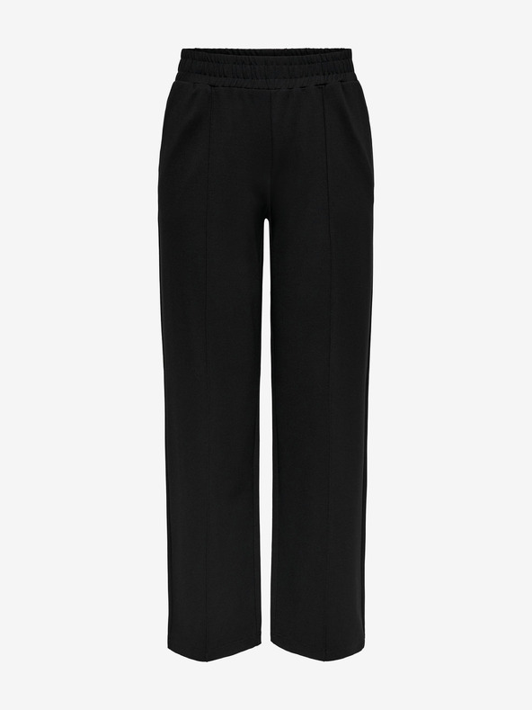 ONLY Črne ženske hlače s širokimi nogavicami ONLY Pop