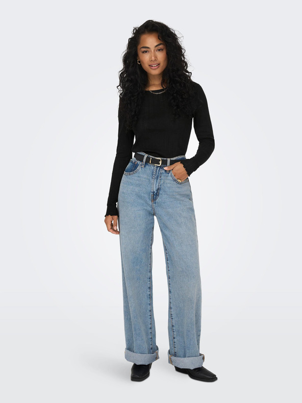 ONLY Črna ženska majica z dolgimi rokavi ONLY Carlotta