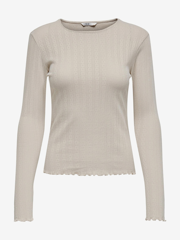 ONLY Bež ženska majica z dolgimi rokavi ONLY Carlotta
