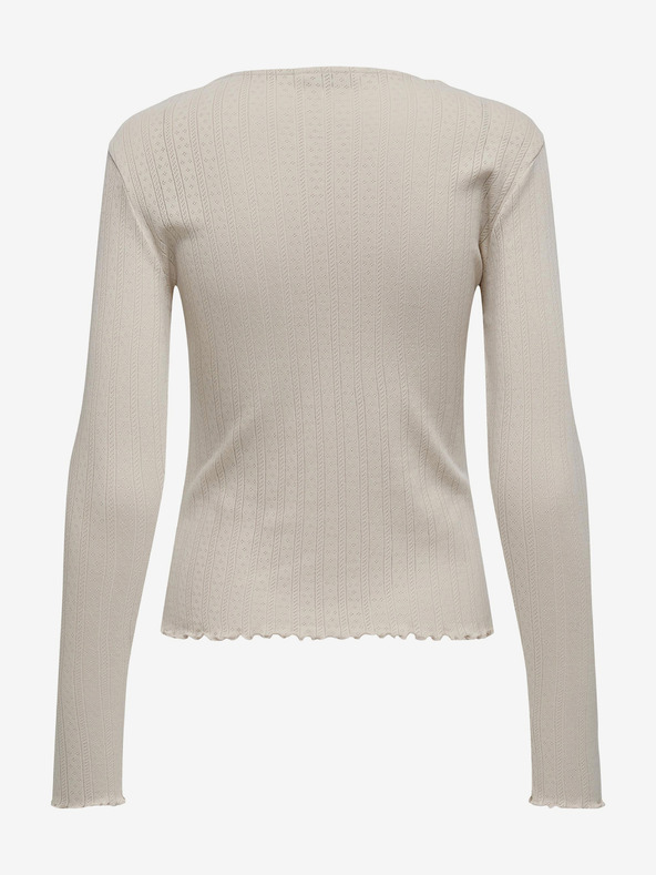 ONLY Bež ženska majica z dolgimi rokavi ONLY Carlotta