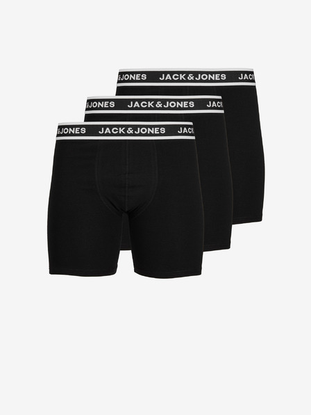 Jack & Jones Komplet treh črnih moških boksaric Jack & Jones Solid