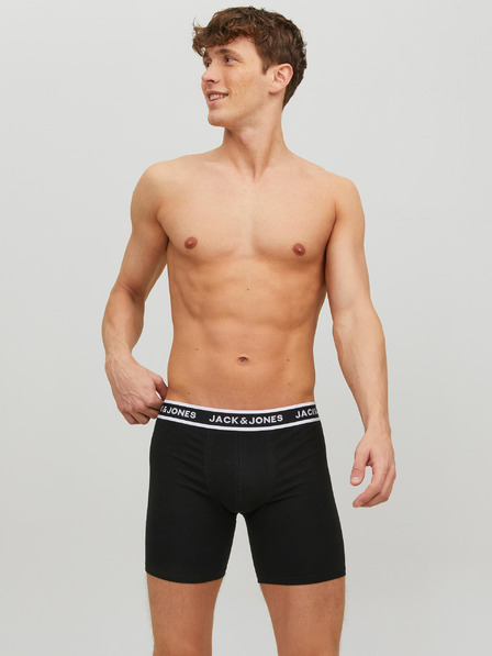 Jack & Jones Komplet treh črnih moških boksaric Jack & Jones Solid