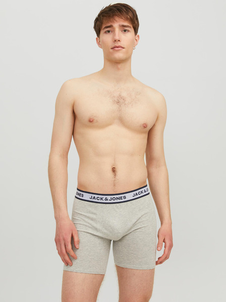 Jack & Jones Komplet treh moških boksaric v svetlo sivi, beli in temno modri barvi Jack & Jones Solid