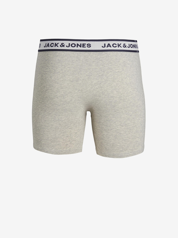Jack & Jones Komplet treh moških boksaric v svetlo sivi, beli in temno modri barvi Jack & Jones Solid