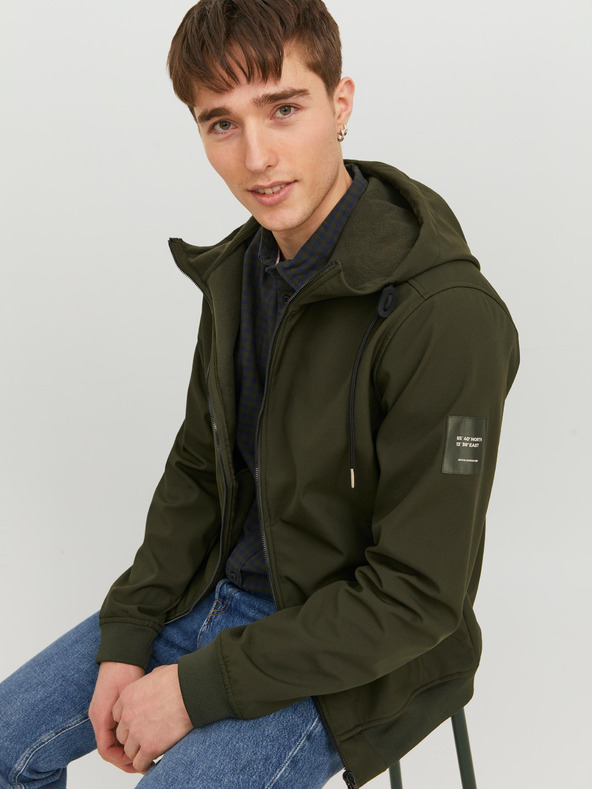 Jack & Jones Kaki moška jakna Jack & Jones Basic Lightweight Softshell Jacket
