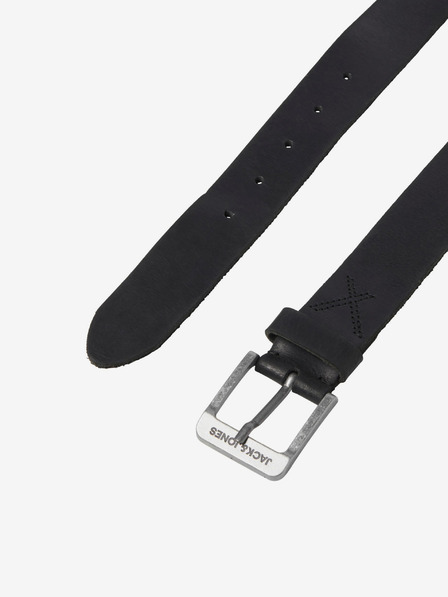 Jack & Jones Črn moški usnjen pas Jack & Jones Rock
