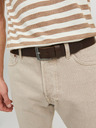 Jack & Jones Temno rjav moški usnjen pas Jack & Jones Rock