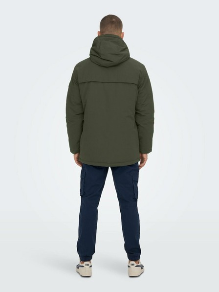 ONLY & SONS Temno zelena moška zimska jakna ONLY & SONS Jayden