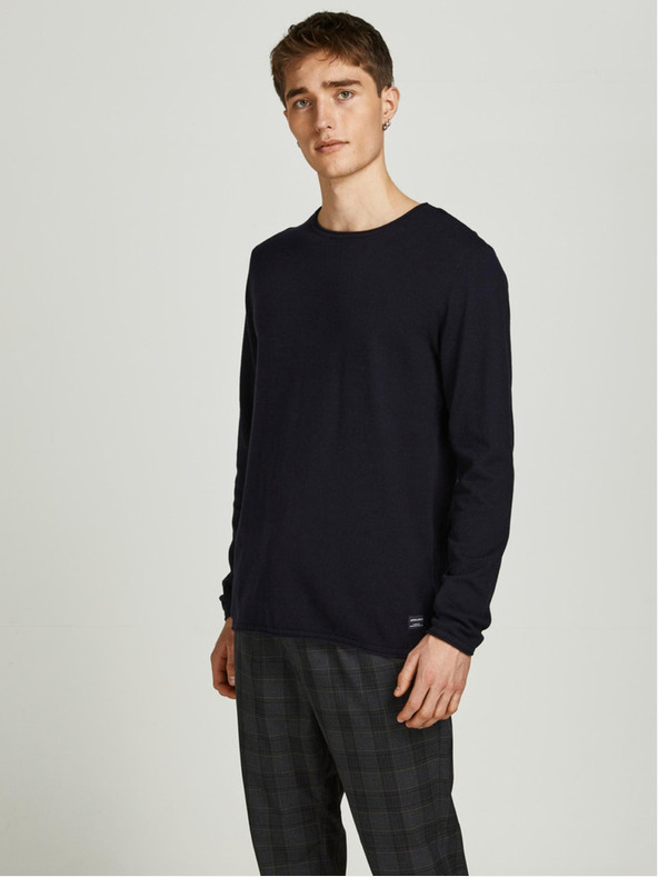 Jack & Jones Črn moški osnovni pulover Jack & Jones Hill
