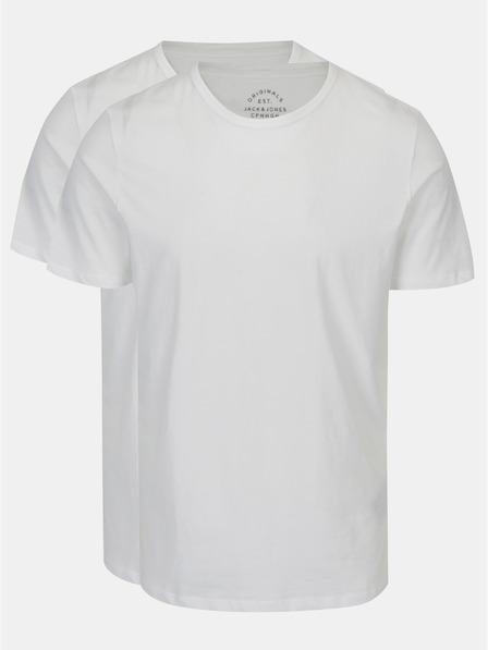 Jack & Jones Komplet dveh belih moških majic s kratkimi rokavi Jack & Jones Basic