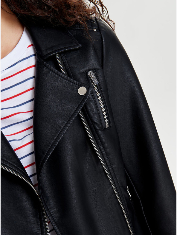 ONLY Črne ženske usnjene krivulje ONLY Gemma