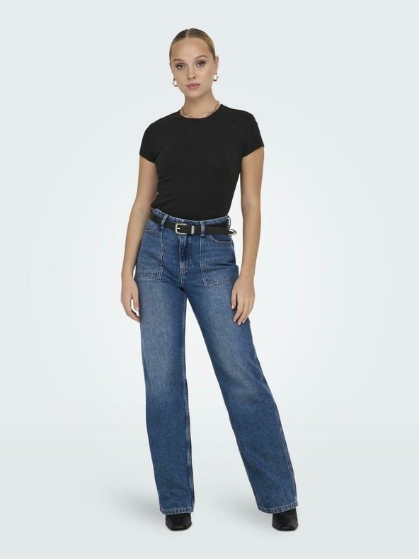 ONLY Črna ženska osnovna majica ONLY Elina