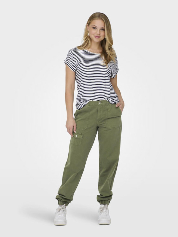 ONLY Modro-bela ženska črtasta majica ONLY Moster