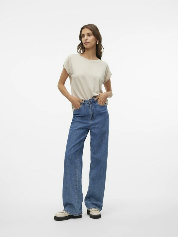 Vero Moda Ženska bež majica Vero Moda Lava