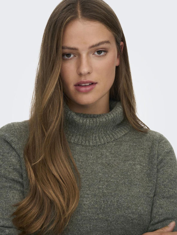 Jacqueline de Yong JDY Elanora Kaki ženska obleka s puloverjem