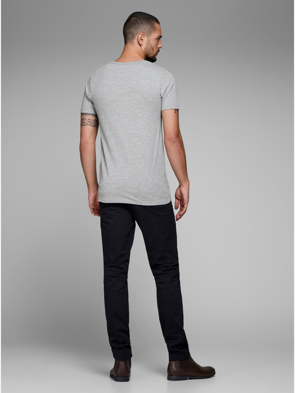 Jack & Jones Svetlo siva črtasta majica Jack & Jones Basic