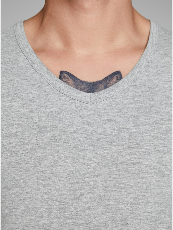 Jack & Jones Svetlo siva črtasta majica Jack & Jones Basic