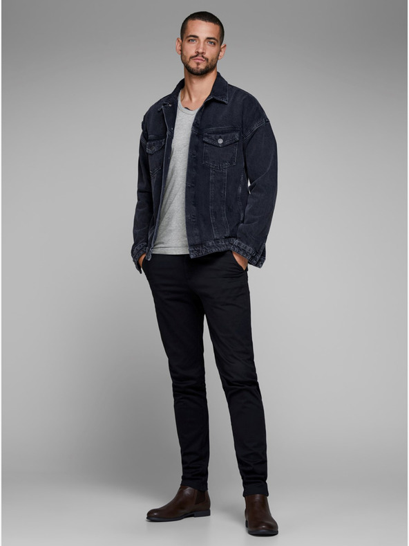 Jack & Jones Svetlo siva črtasta majica Jack & Jones Basic