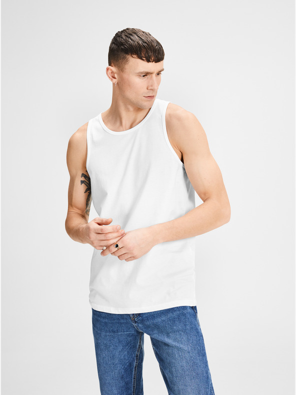 Jack & Jones Komplet dveh belih osnovnih majic Jack & Jones