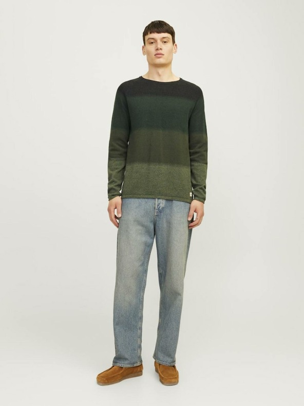 Jack & Jones Zelena moška jopa Jack & Jones JJEHILL s črtami