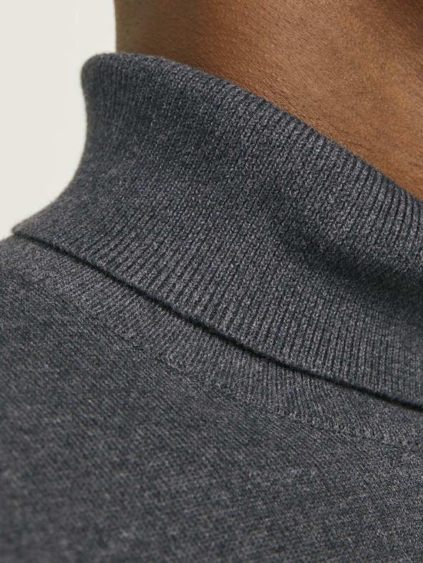 Jack & Jones Temno siva moška jopa Jack & Jones Basic Turtleneck