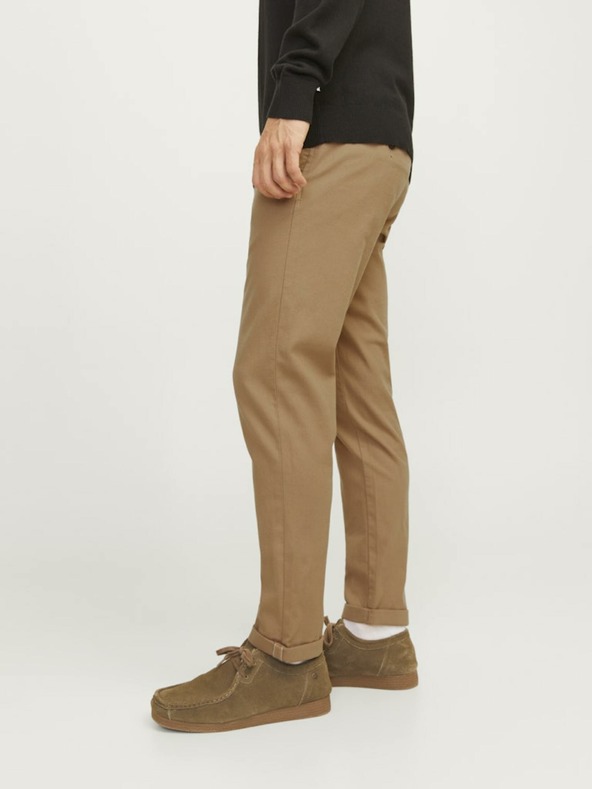 Jack & Jones Svetlo rjave moške hlače chino Jack & Jones Marco