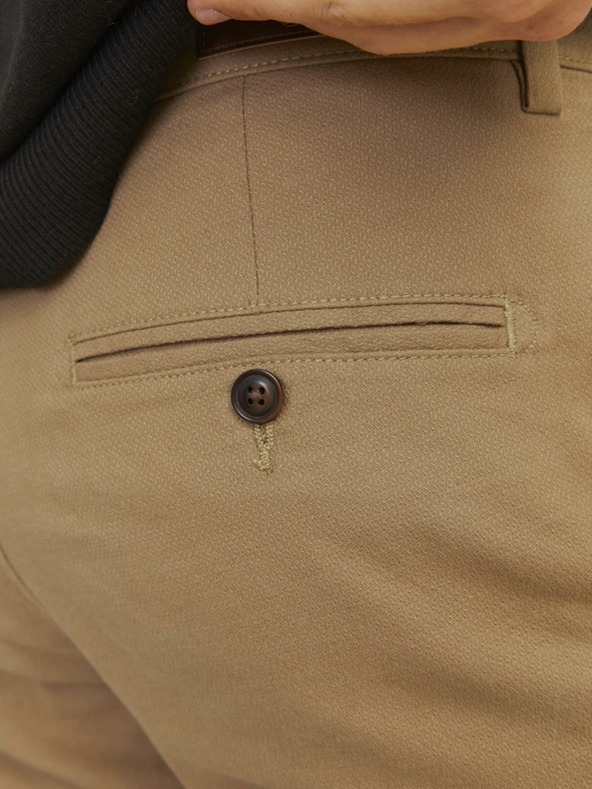 Jack & Jones Svetlo rjave moške hlače chino Jack & Jones Marco