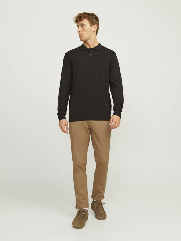 Jack & Jones Svetlo rjave moške hlače chino Jack & Jones Marco