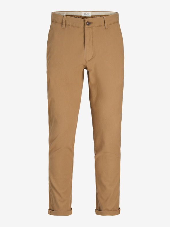 Jack & Jones Svetlo rjave moške hlače chino Jack & Jones Marco
