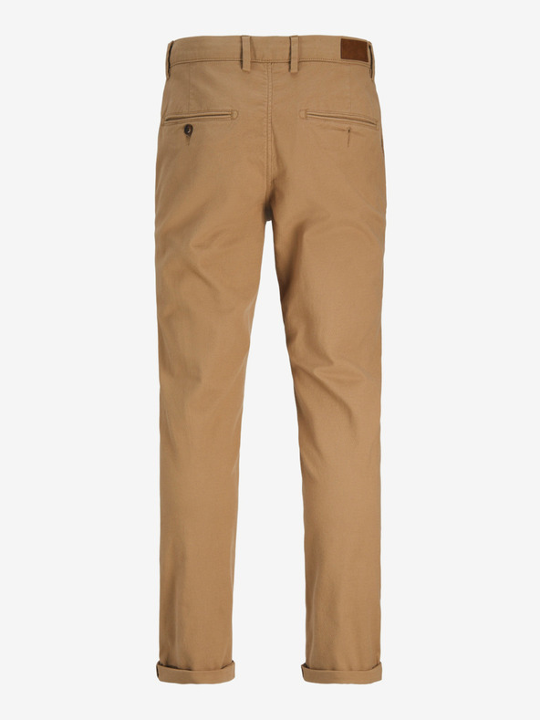 Jack & Jones Svetlo rjave moške hlače chino Jack & Jones Marco