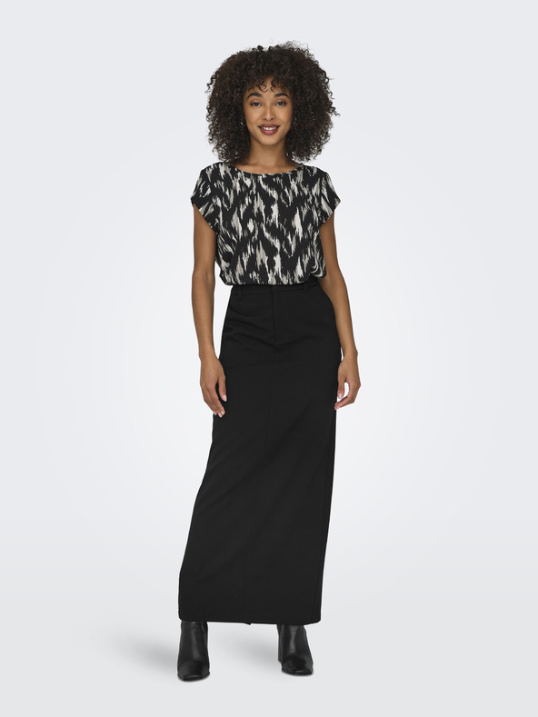 ONLY Bež in črna ženska vzorčasta bluza ONLY Vic