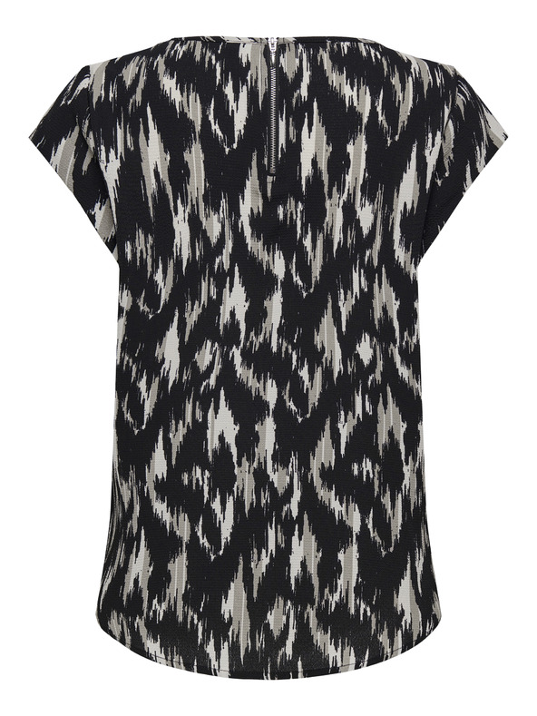 ONLY Bež in črna ženska vzorčasta bluza ONLY Vic